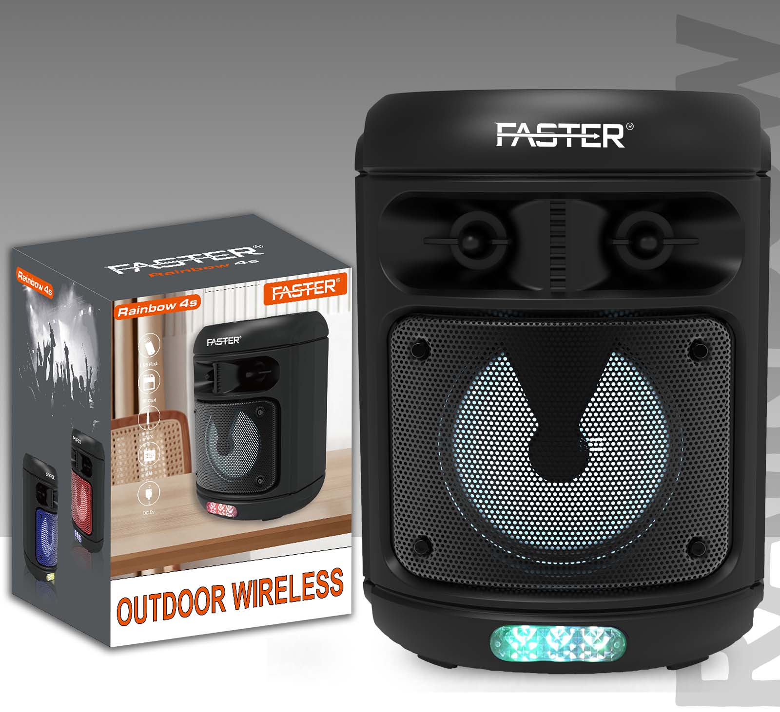 FASTER Rainbow 4s Portable Wireless Speaker 10w